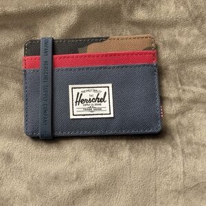 Herschel Supply Company Red and Blue "Charlie Wallet" Card Holder